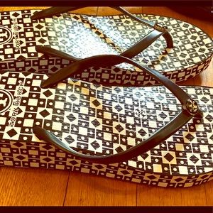 Tory Burch wedge flip flops